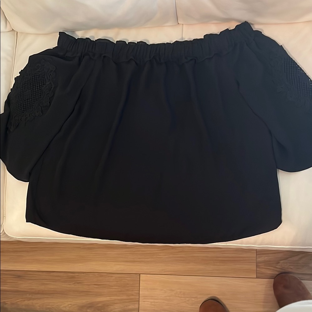 New York & Co Black Off-Shoulder Blouse